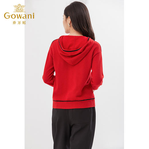 乔万尼新品羊毛针织衫连帽设计减龄轻运动休闲款EI4M633 商品图3