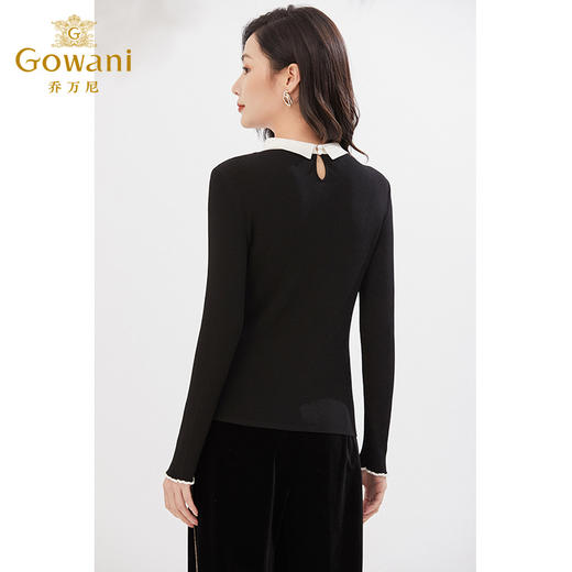 乔万尼冬新款针织衫拼色简约设计修身百搭EI4M637 商品图2