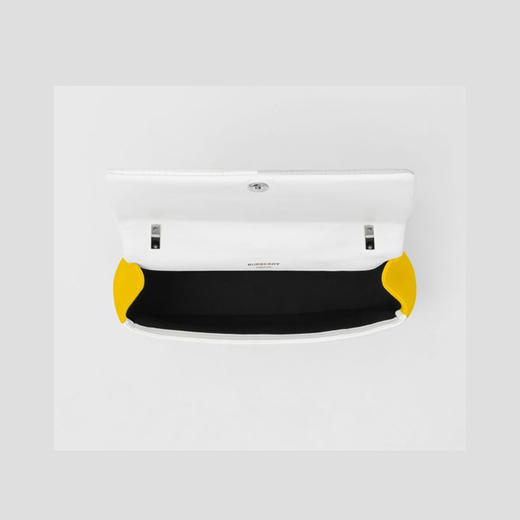 BURBERRY 博柏利 Lola系列 小号白色灰色黄色饰边绗缝三色羔羊皮萝纳包斜跨单肩包 女士单肩包 混色 8030246 A1462 商品图3