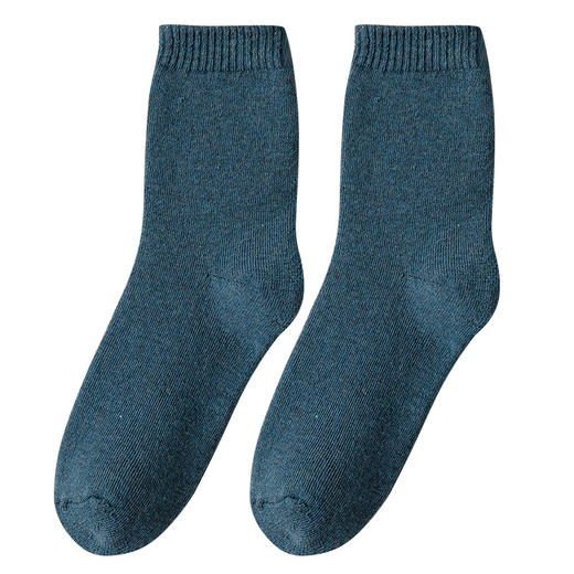 【5双装 柔软亲肤 加倍呵护】男士毛巾袜子冬季加厚加绒男袜ins纯色中筒袜吸汗保暖棉袜长筒袜 商品图3