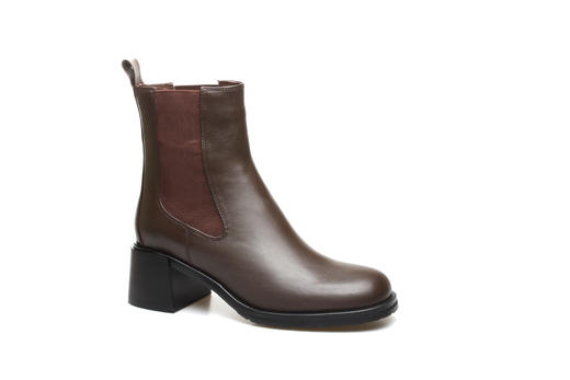 豪麟名鞋奥莱迪嘉女装牛皮革简约短靴DJCMO12WN222咖啡色  原价2460元 商品图0