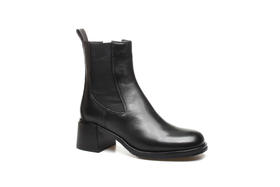 豪麟名鞋奥莱迪嘉女装牛皮革简约短靴DJCMO12WN222黑色  原价2460元