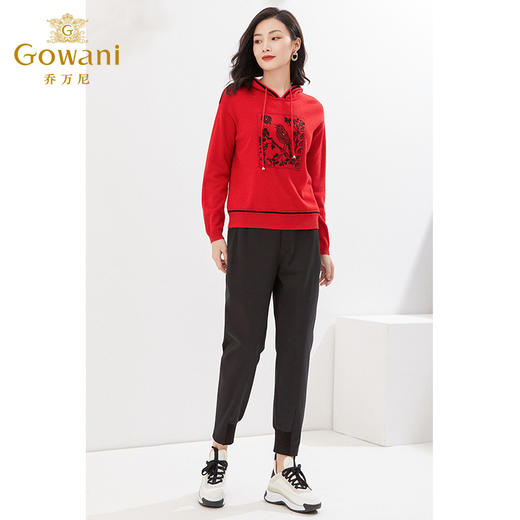 乔万尼新品羊毛针织衫连帽设计减龄轻运动休闲款EI4M633 商品图2