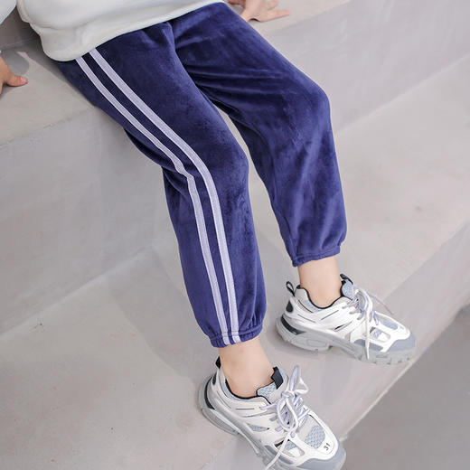 【买一送一  49元两条 抢！！】【上架做满减】儿童金丝绒外穿运动休闲裤男童女童加绒加厚保暖束脚长裤店 商品图6