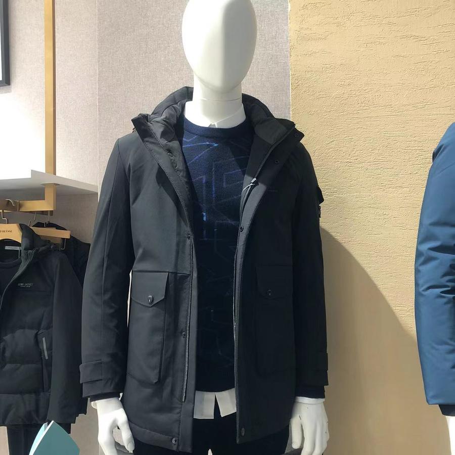 佛伦斯男装蓝色羽绒服 工装款