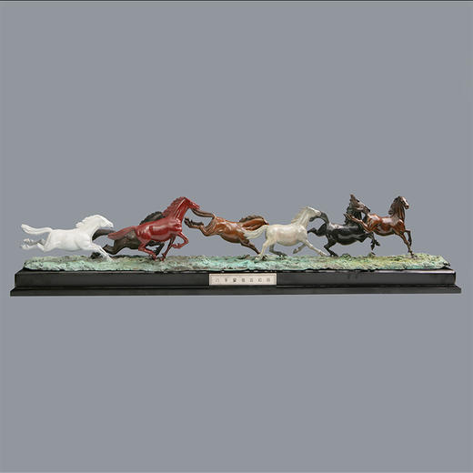 宇达青铜摆件 十二生肖马《八千里路云和月》创意装饰 家居工艺摆件  长99cm 商品图0