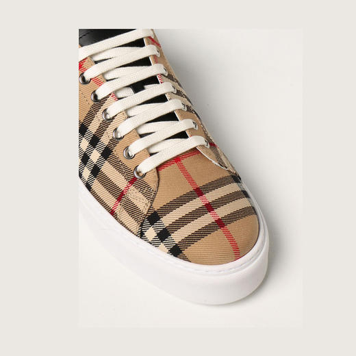 BURBERRY 巴宝莉 男士 Vintage 格纹和皮革系带休闲运动鞋 格子 8043927 A7026 商品图3