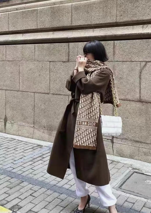 Dior 字母针织围巾-驼色 商品图1