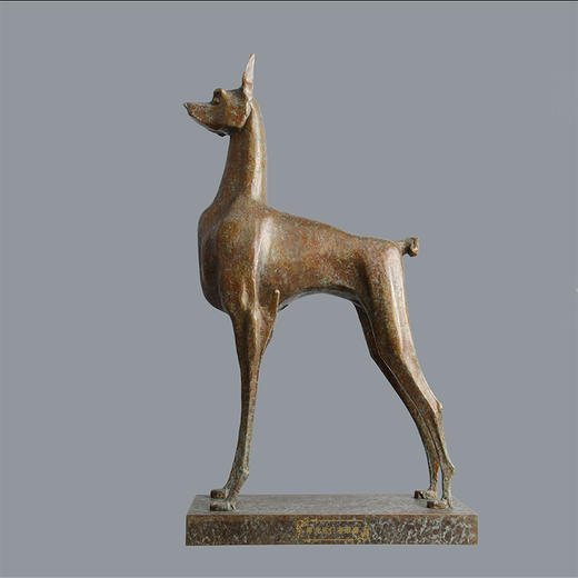 宇达青铜摆件 十二生肖狗《祥犬佑门有康泰》创意装饰 家居工艺摆件  高51cm 商品图0