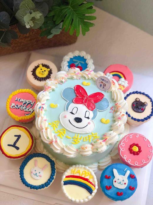 六寸手绘米妮➕十个奶油纸杯蛋糕 下单前请仔细阅读商品详情 商品图0