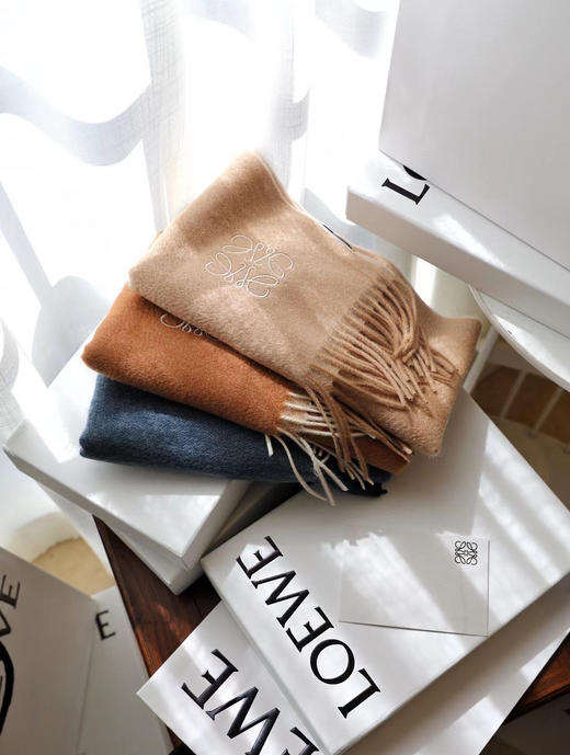 Loewe罗意威最新款双面双色围巾-沙色 商品图8