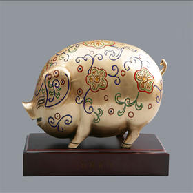 宇达青铜摆件 十二生肖猪《百福贡门》创意装饰 家居工艺摆件  高21cm
