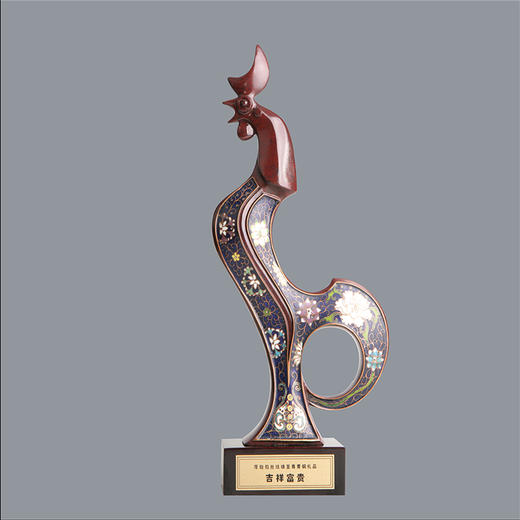 宇达青铜摆件 十二生肖鸡《吉祥富贵》创意装饰 家居工艺摆件  高32.5cm 商品图0