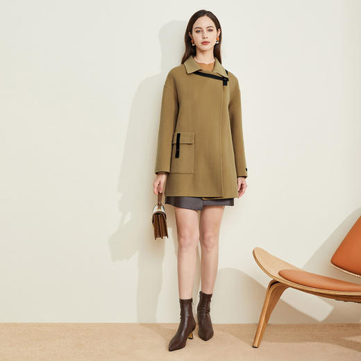 LH9H6斯尔丽瑟俪2021新款秋冬时尚气质双面呢羊毛大衣优雅通勤百搭外套 商品图3