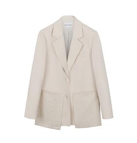 口袋刺绣满印西服