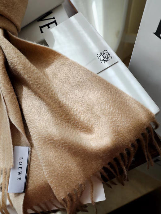 Loewe罗意威最新款双面双色围巾-沙色 商品图7
