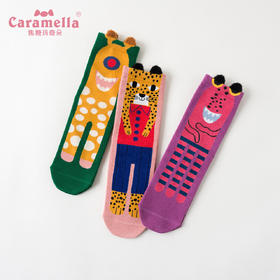 【岂止是颜值 搭配性更好】caramella秋冬新品女袜3双装怪兽中筒袜子女卡通ins袜子