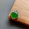 玻璃种厚庄阳绿翡翠心18k白金钻石镶嵌 商品缩略图3
