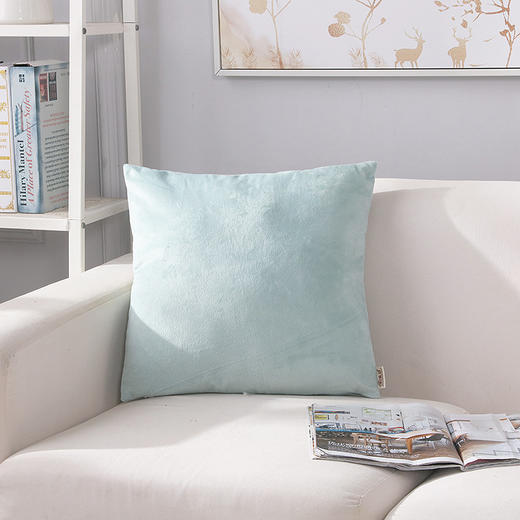 高枕无忧莫兰迪暖感抱枕   莫兰迪暖绒抱枕水晶绒保暖靠垫汽车沙发靠背办公室午休腰枕 商品图6