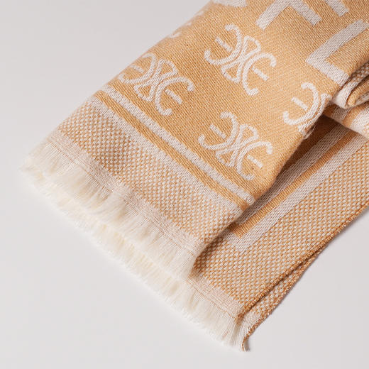 冬季保暖女士长款针织时尚字母流苏围巾C字印花2776 商品图1