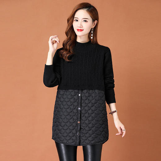 FCY NN2195时尚羽绒棉韩版半高领毛衣宽松针织衫 商品图2