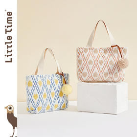 littletime女童2021冬季新款 爱心挂毛球羊绒单肩包