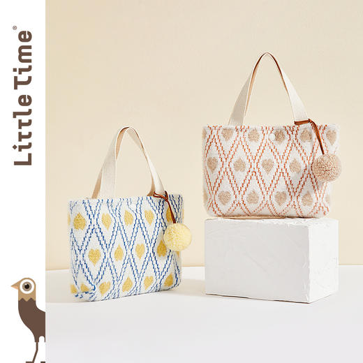 littletime女童2021冬季新款 爱心挂毛球羊绒单肩包 商品图0
