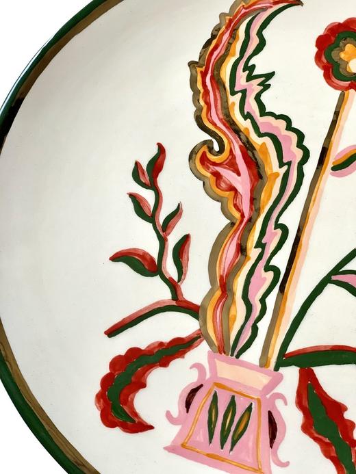 Gunia 龙虾/粉色小马/海妖/花卉手绘陶瓷西餐盘 商品图10