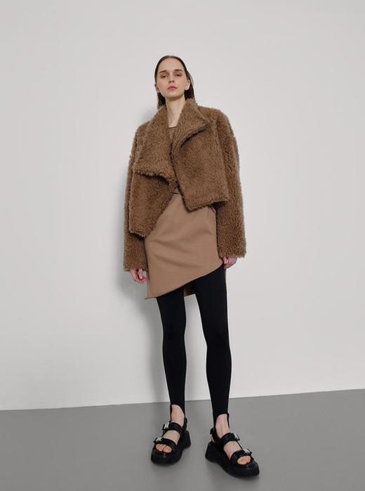 不对称翻领短款大衣 商品图2