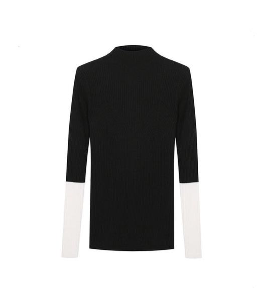 撞色袖口针织上衣 商品图0