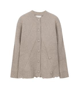 立体系扣针织上衣