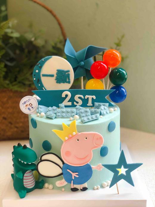 翻糖小猪佩奇 恐龙奶油蛋糕 提前一天预定 下单前请仔细阅读商品详情 商品图0