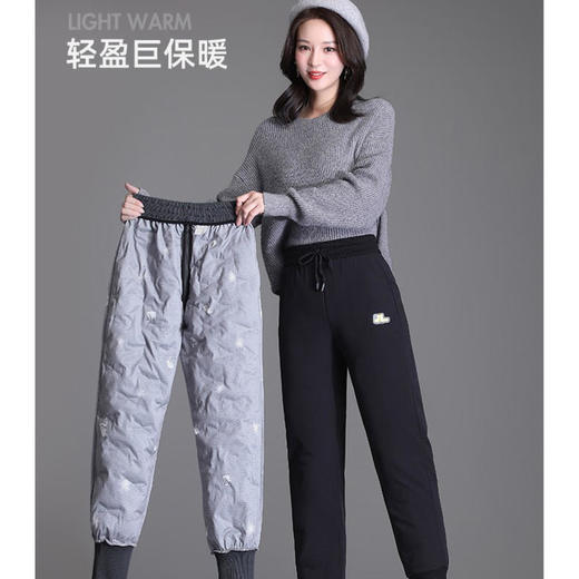 【“行走的电热毯”聚温防风防污羽绒小黑裤】极地科考人员专用面料1件顶3件抗寒-20℃秒显瘦10斤显高拉腿细腰男女同款检测白鸭绒含量90%舒适轻盈无束缚 商品图4