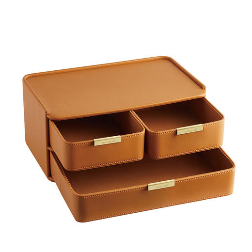 bencross本心本来橘金色桌面收纳盒抽屉盒 商品图2