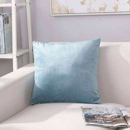 高枕无忧莫兰迪暖感抱枕   莫兰迪暖绒抱枕水晶绒保暖靠垫汽车沙发靠背办公室午休腰枕 商品图3