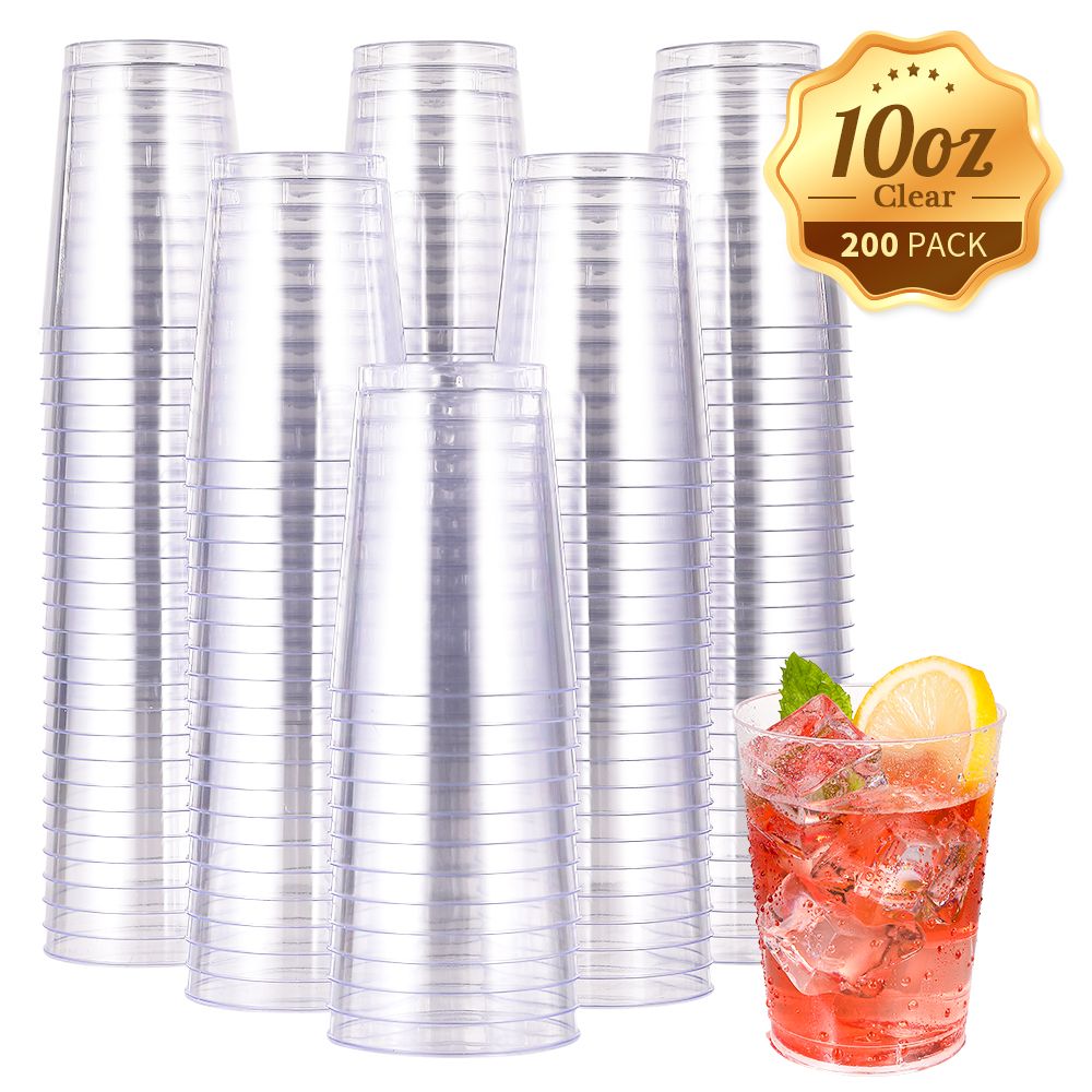 Visage 9 Ounce Disposable Cups, 1000 BPA-Free Cocktail Cups - Recyclable, Serve Beverages, Clear Plastic Disposable Juice Cups, for Picnics, BBQs, par