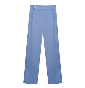 立体侧边直筒裤