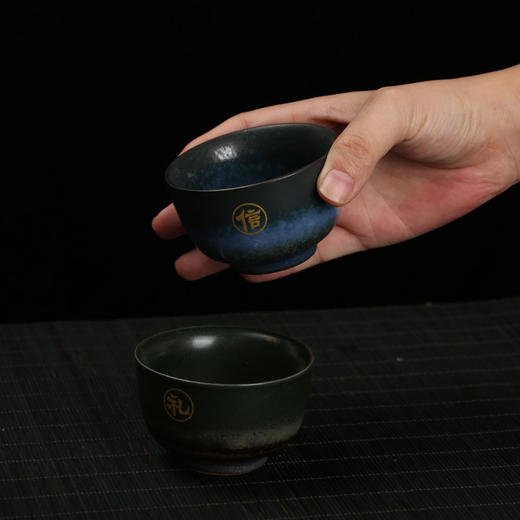 粗陶人生五色杯，仁义礼智信，禅心品茗 商品图2