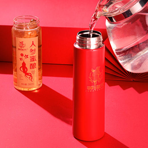 【蜂蜜礼盒】等蜂来生肖礼盒，虎虎参威，360g人参蜜酿+精致保温杯 商品图4