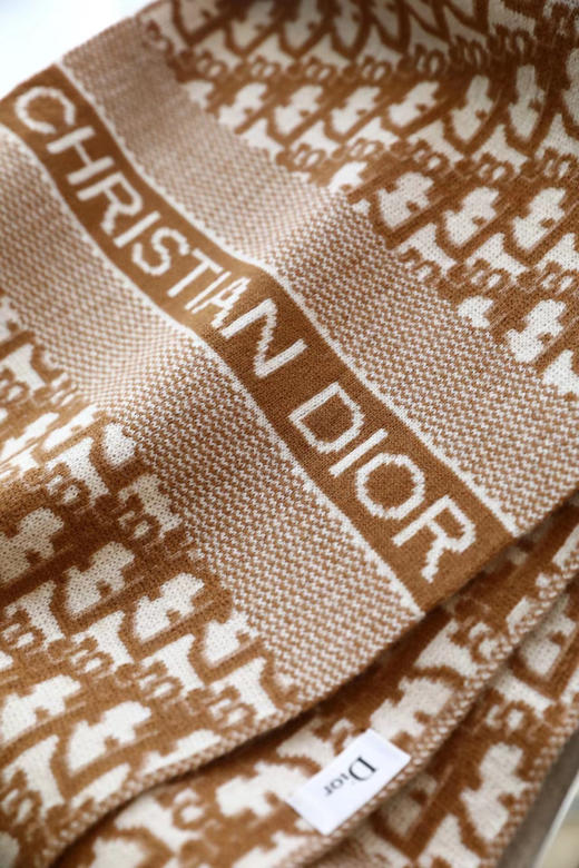Dior 字母针织围巾-驼色 商品图6