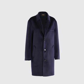 轻奢气质枪驳领三颗单排扣双面手工男中长款大衣