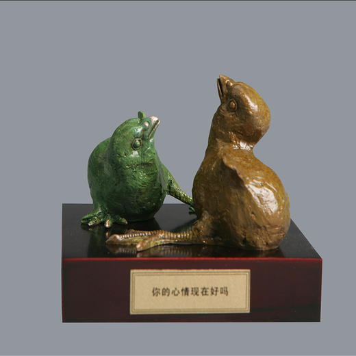 宇达青铜摆件 十二生肖鸡《你的心情现在好吗》创意装饰 家居工艺摆件  高11cm 商品图0