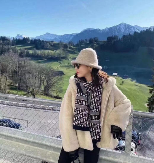 Dior字母针织围巾-海军蓝 商品图4