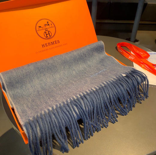HERMES🧣爱马仕男女通用双面羊绒围巾 商品图6