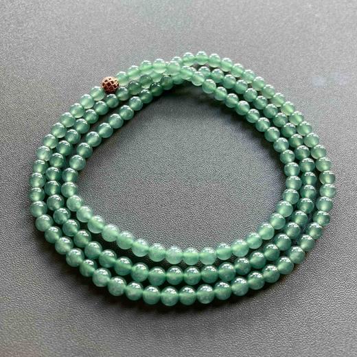 高冰种晴水绿翡翠珠串 商品图3