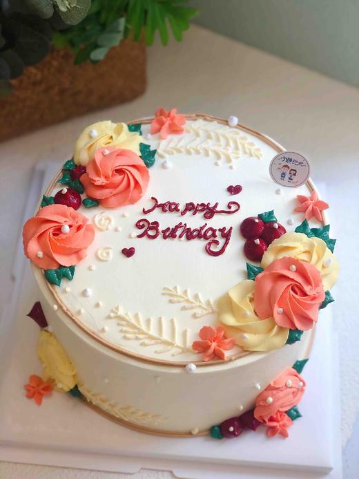 简洁奶油花奶油蛋糕  下单前请仔细阅读商品详情 商品图0