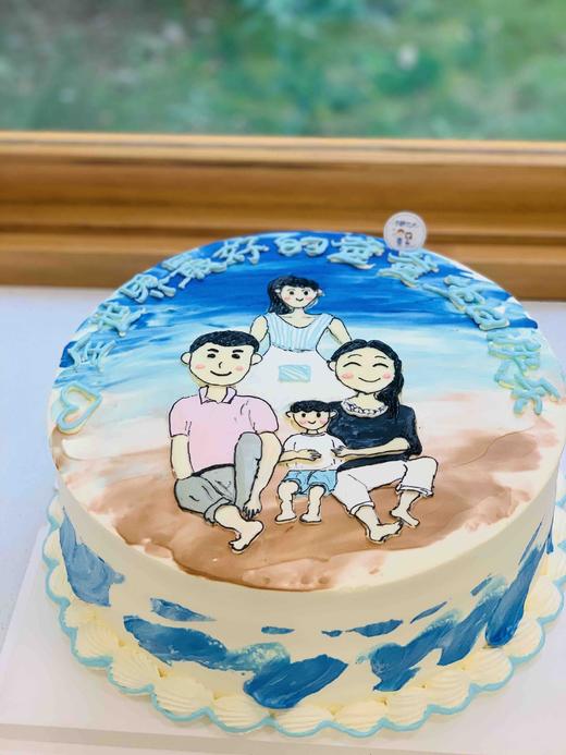 手绘一家四口奶油蛋糕 下单前请仔细阅读商品详情 商品图0