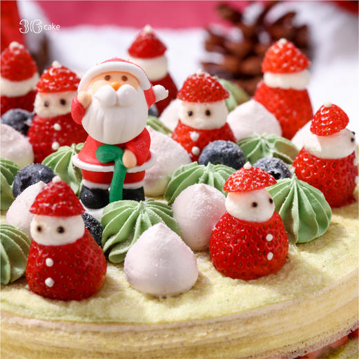 【圣诞季】草莓抹茶千层，可选1.5/2.5磅 商品图3