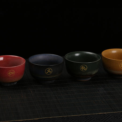 粗陶人生五色杯，仁义礼智信，禅心品茗 商品图3