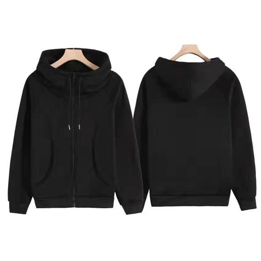 外贸秋冬款大衣大码女装连帽卫衣女韩版加厚抓绒休闲拉链卫衣外套 商品图3